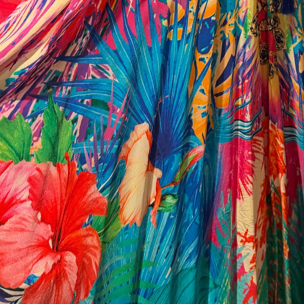 Key West Beach Vibes Manish Vaid Vibrant Multicolor Collector’s Maxi Dress